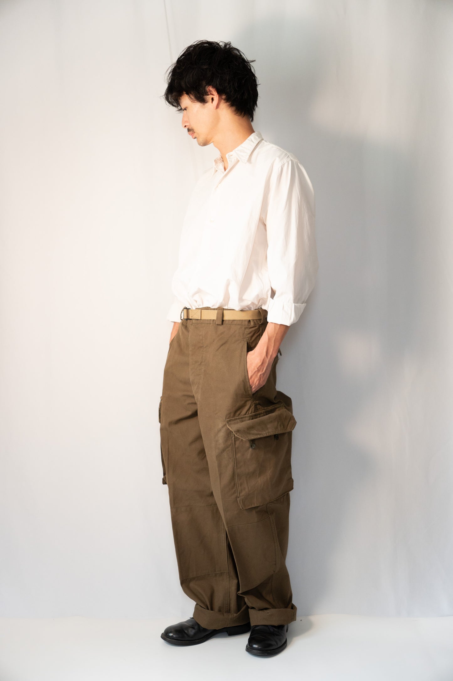 40s French Army M-47 Field Trousers Hopsack LateModel DEADSTOCK