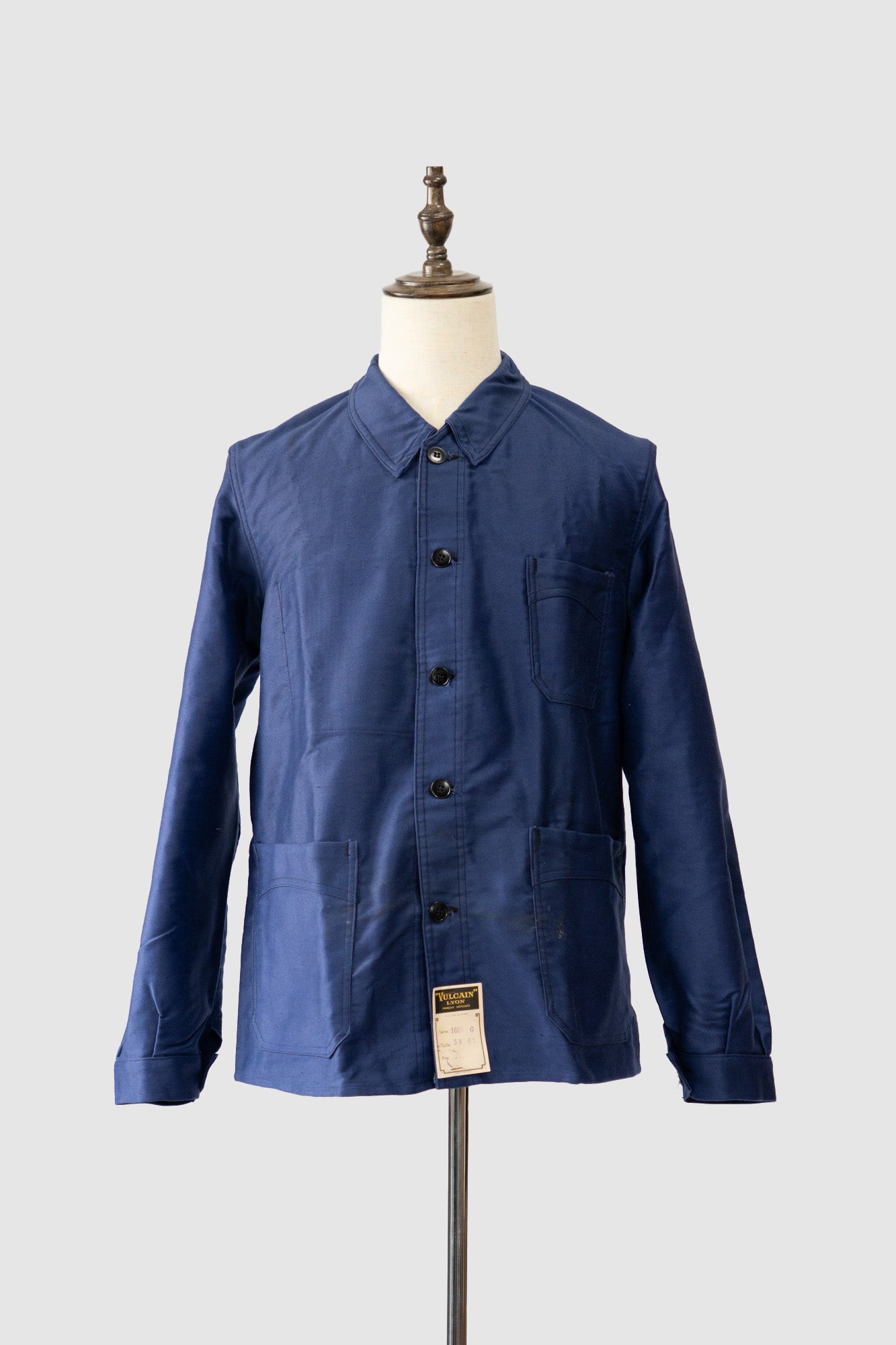 Veste en moleskine bleue Vulcain French Work des années 40 - DEADSTOCK