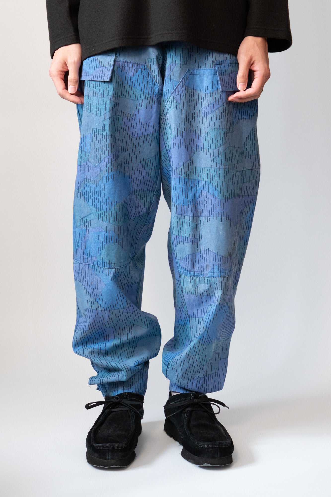 80er Jahre Tschechoslowakische Feuerwehr Blue Sprinter Camouflage Hose Deadstock