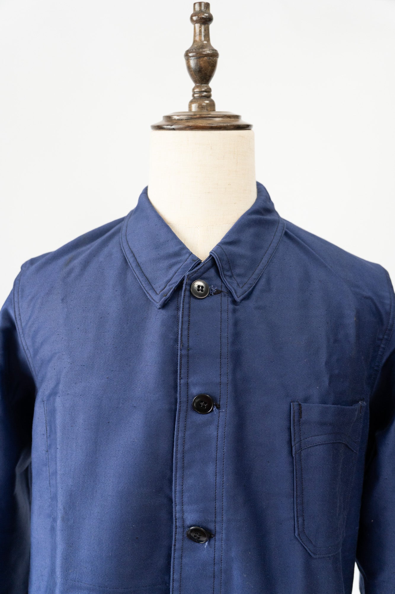 Veste en moleskine bleue Vulcain French Work des années 40 - DEADSTOCK