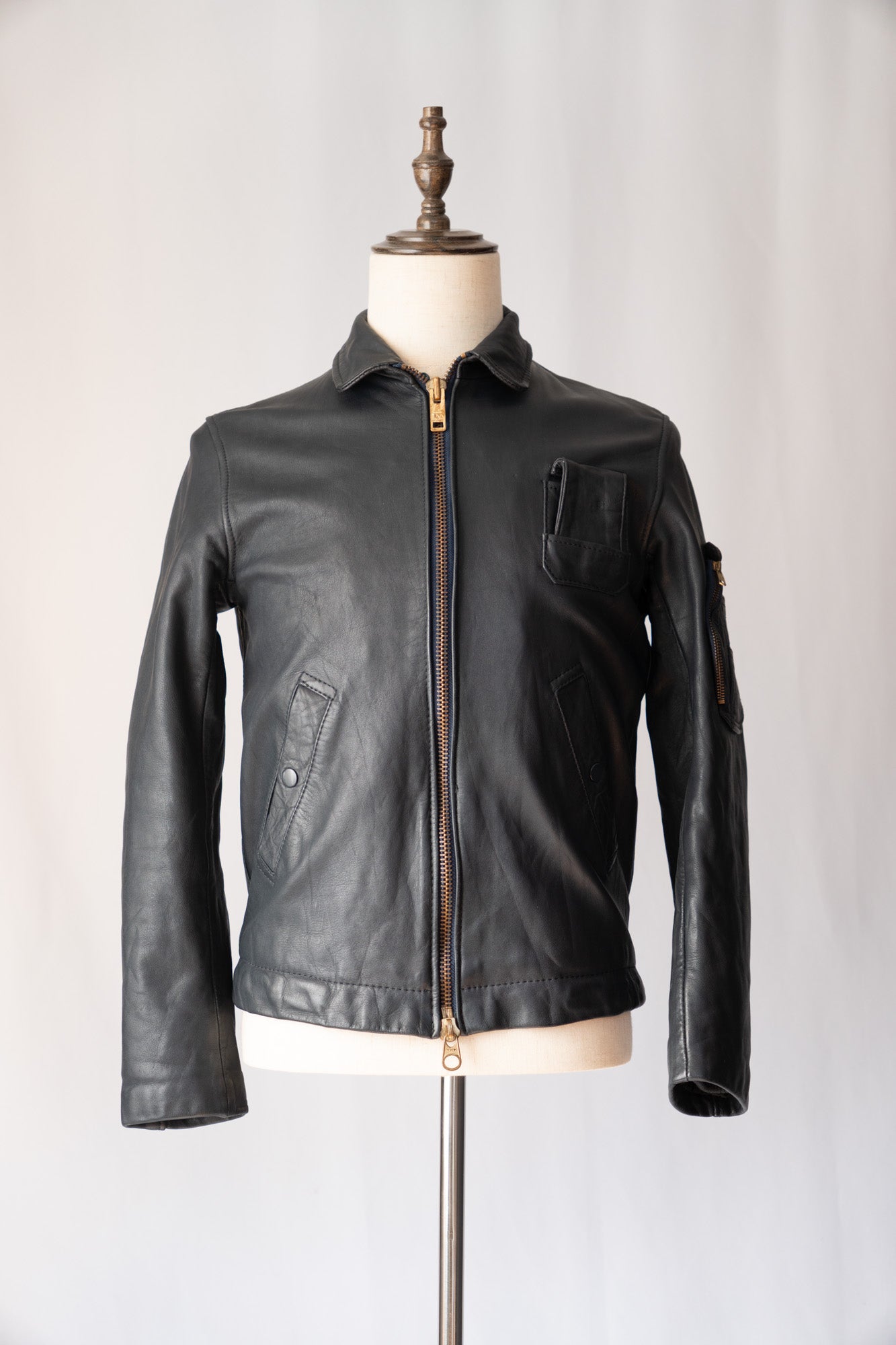 Veste de pilote française vintage des années 70 Civilian « cuir »