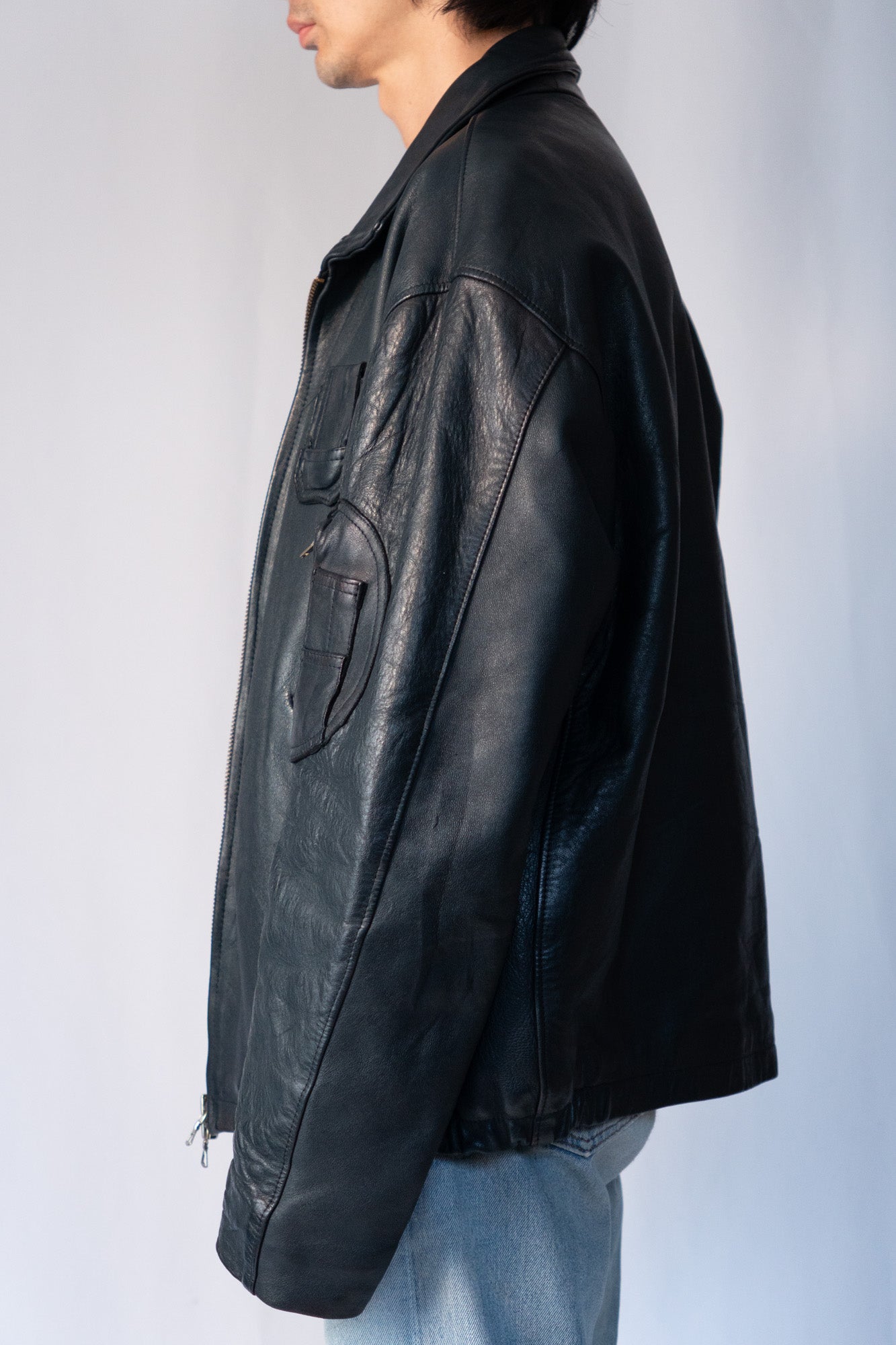 Veste de pilote en cuir vintage française des années 70 « K6 »