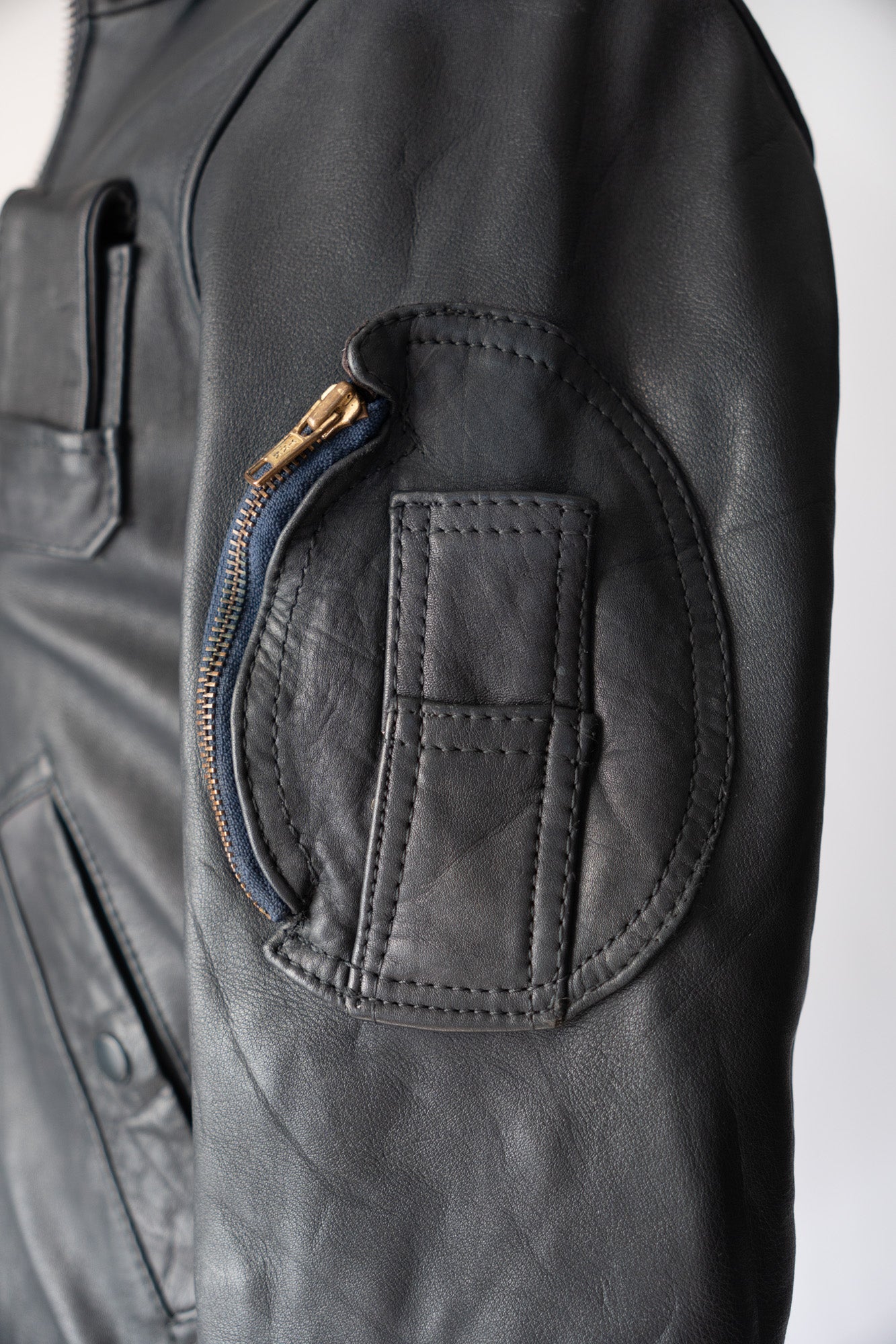 Veste de pilote française vintage des années 70 Civilian « cuir »
