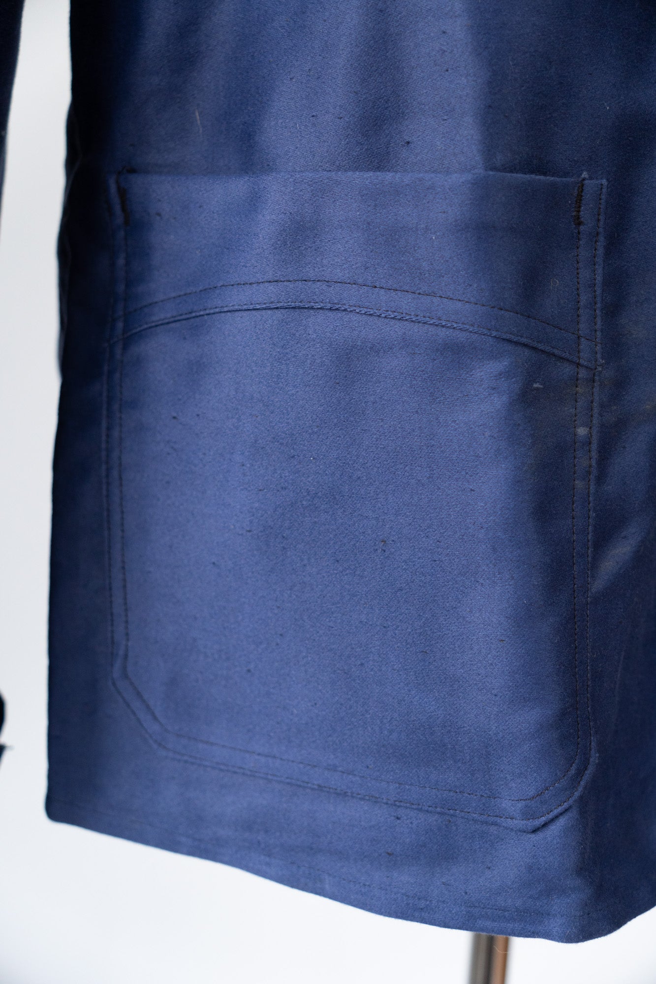 Veste en moleskine bleue Vulcain French Work des années 40 - DEADSTOCK