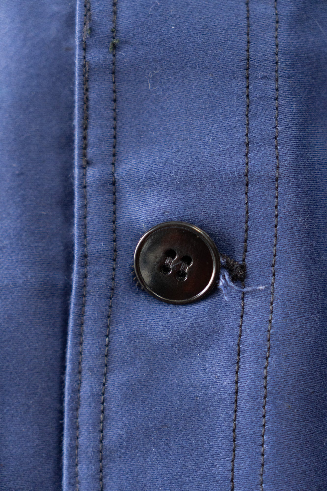 Veste en moleskine bleue Vulcain French Work des années 40 - DEADSTOCK