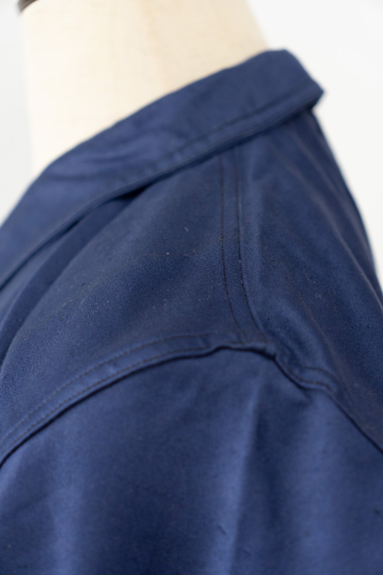 Veste en moleskine bleue Vulcain French Work des années 40 - DEADSTOCK