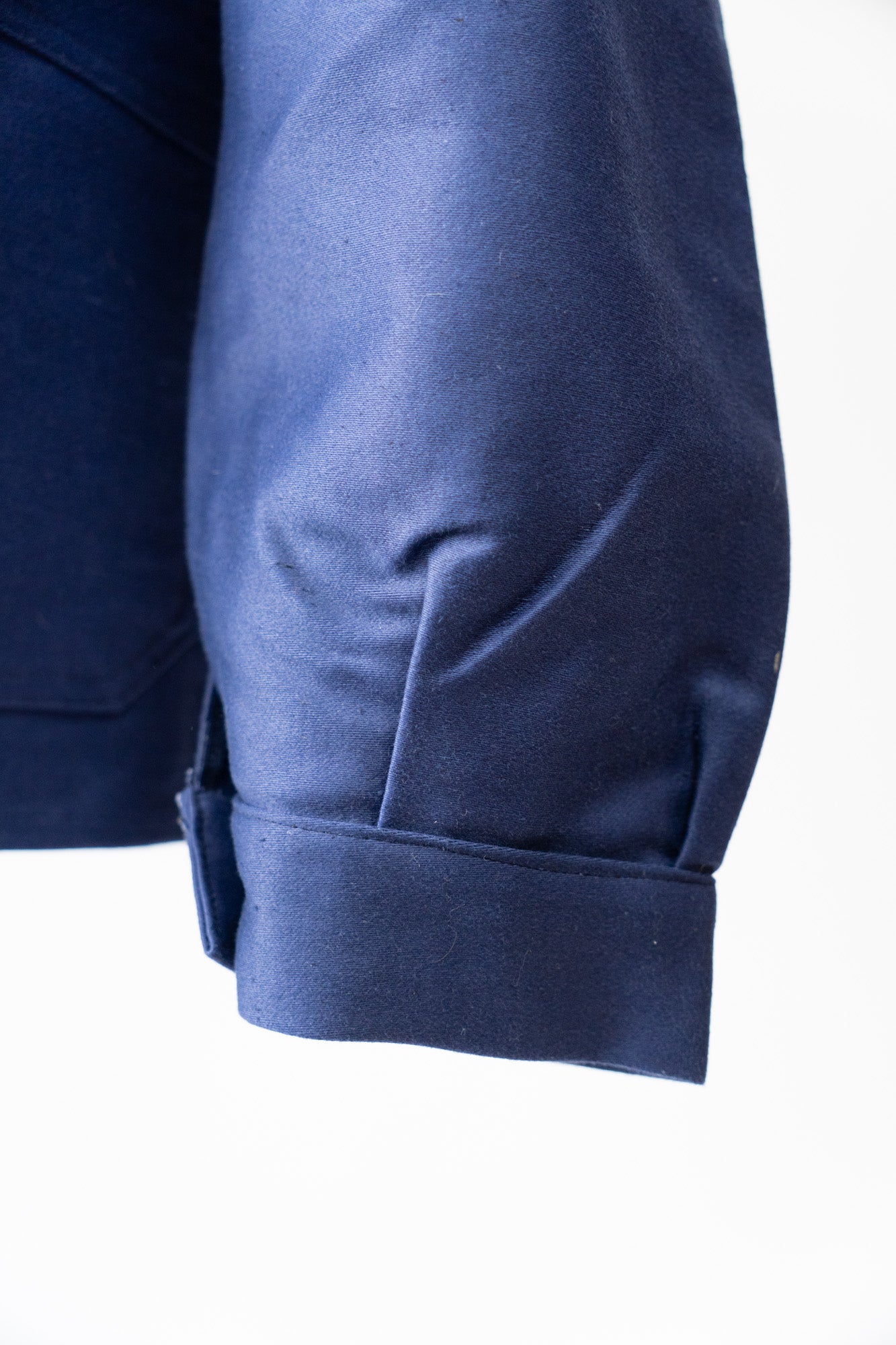 Veste en moleskine bleue Vulcain French Work des années 40 - DEADSTOCK