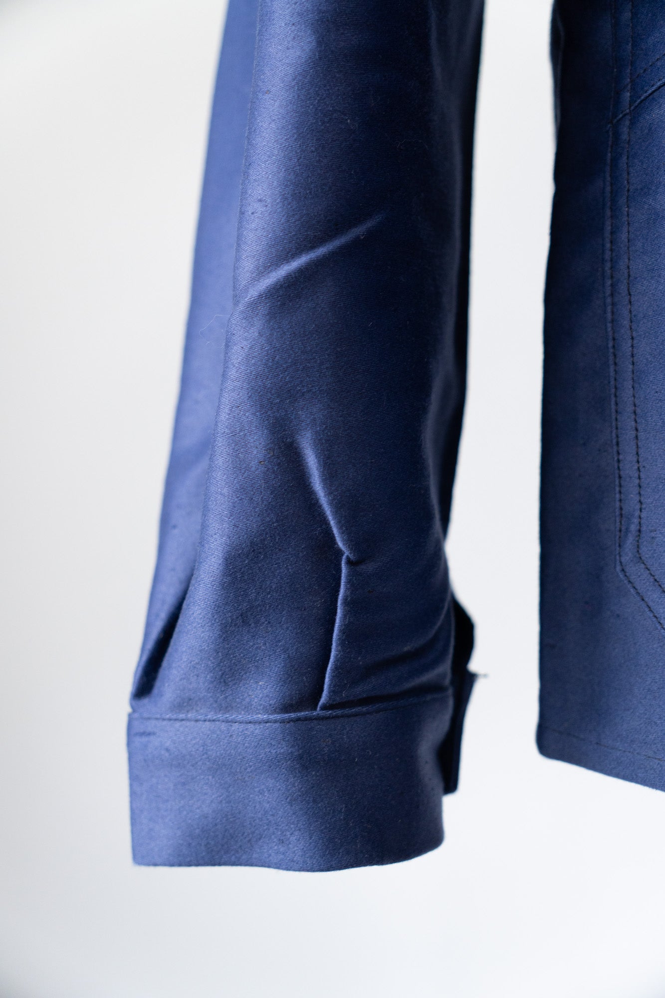 Veste en moleskine bleue Vulcain French Work des années 40 - DEADSTOCK