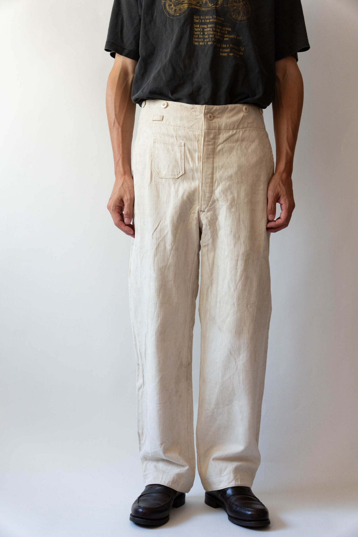 40s GERMAN KRIEGSMARINE DRILLICH HBT LINEN TROUSER