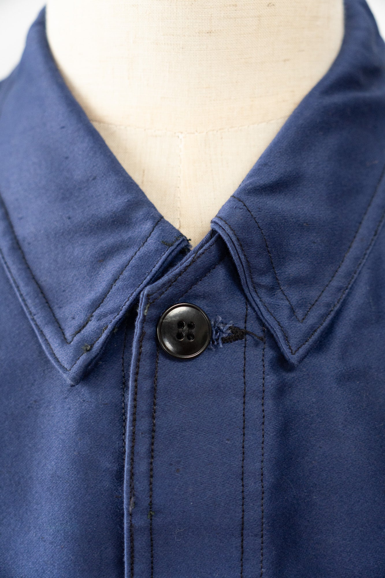Veste en moleskine bleue Vulcain French Work des années 40 - DEADSTOCK