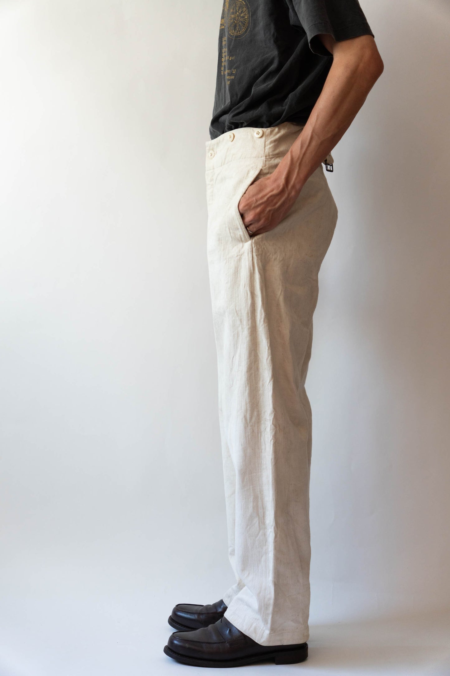 40s GERMAN KRIEGSMARINE DRILLICH HBT LINEN TROUSER