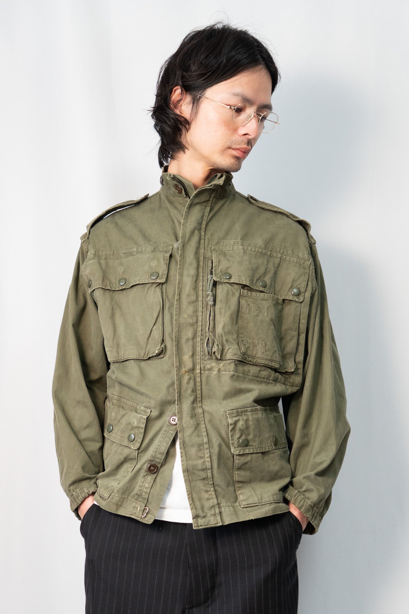 Veste de parachutiste TAP47/56 de l'armée française des années 60, HBT modifiée