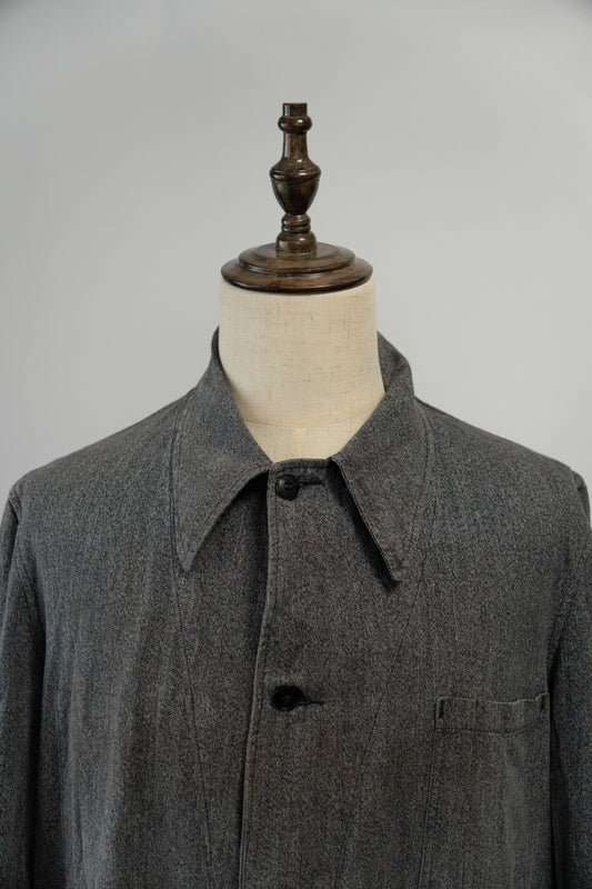 50 Black Chambray Atelier Coat "AU MOLINEL" DEAD STOCK