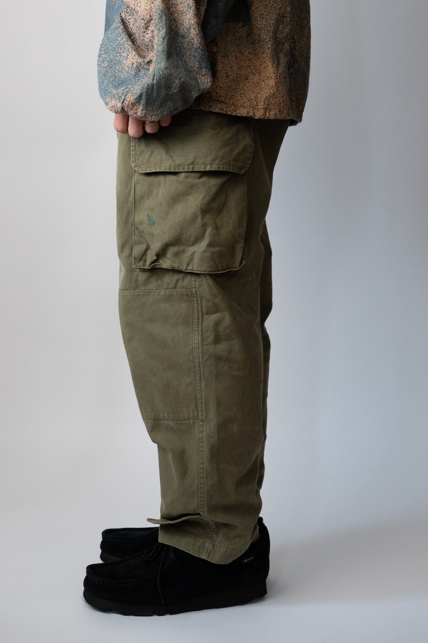 40er Jahre französische Armee M-47 Feldhose, frühes Modell, modifiziert