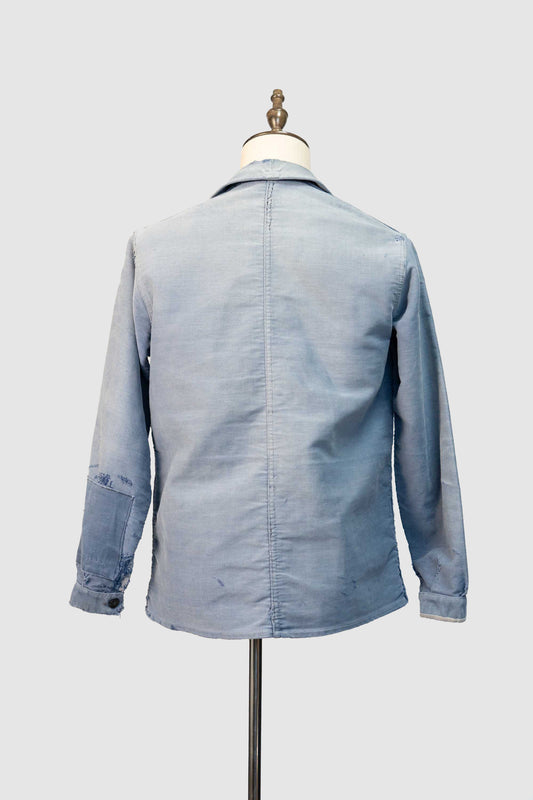 Französische Arbeitsjacke aus blauem Moleskin aus den 40er- bis 50er-Jahren