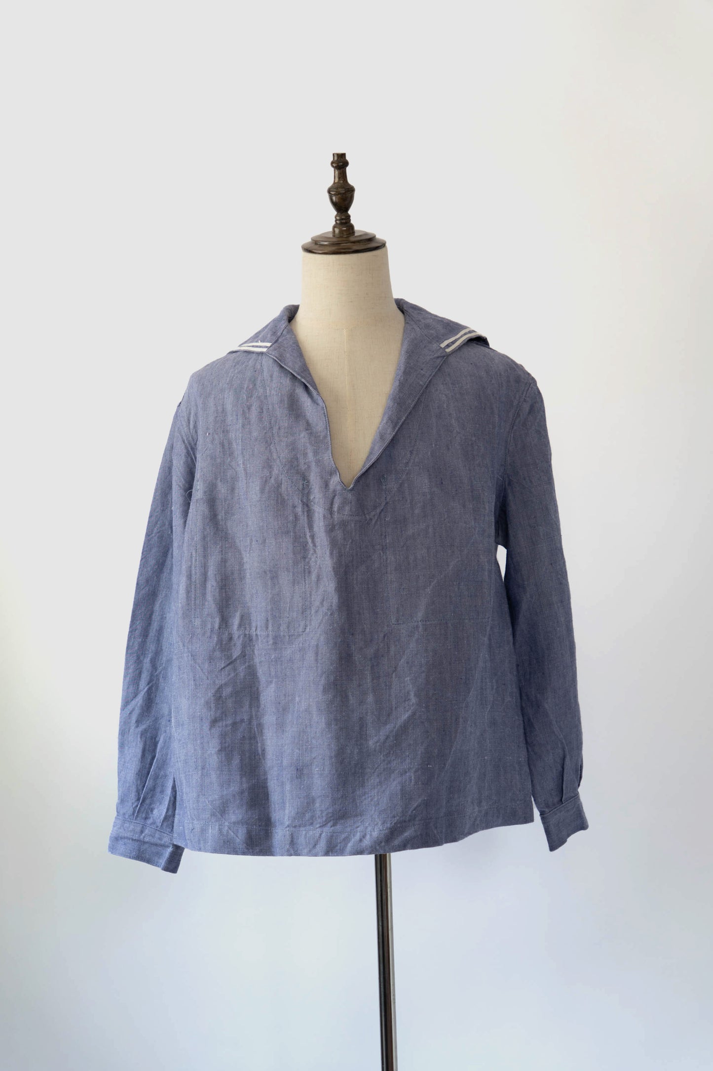 50s French Marine Ramie Linen Sailor Smock