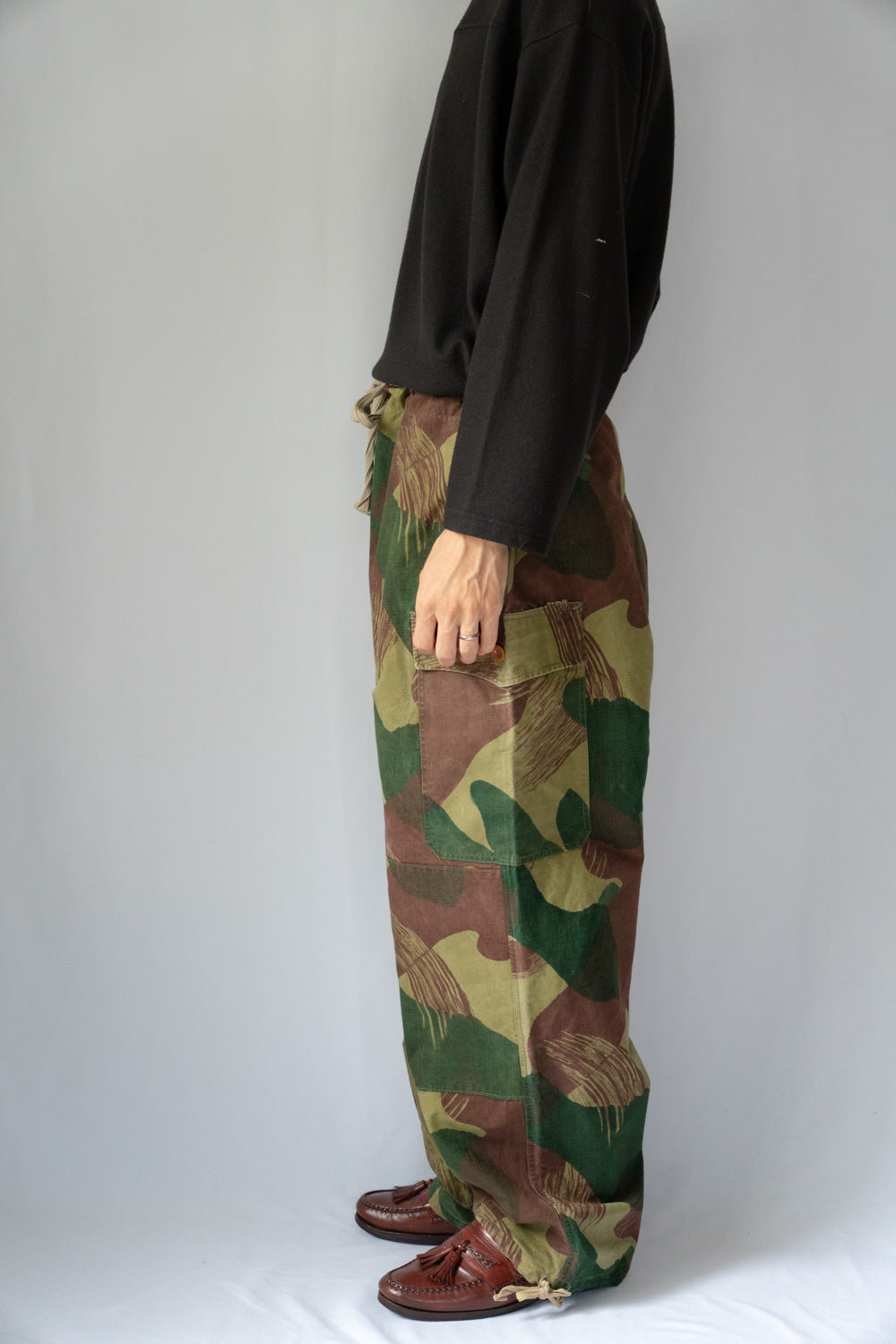 50er Jahre Belgische Armee Brush Stroke Camouflage Over Trousers Frühes Modell „Größe 2”