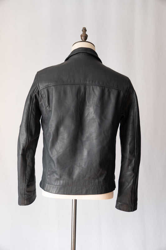 70er Jahre französische Vintage-Pilotenlederjacke Civilian „cuir”