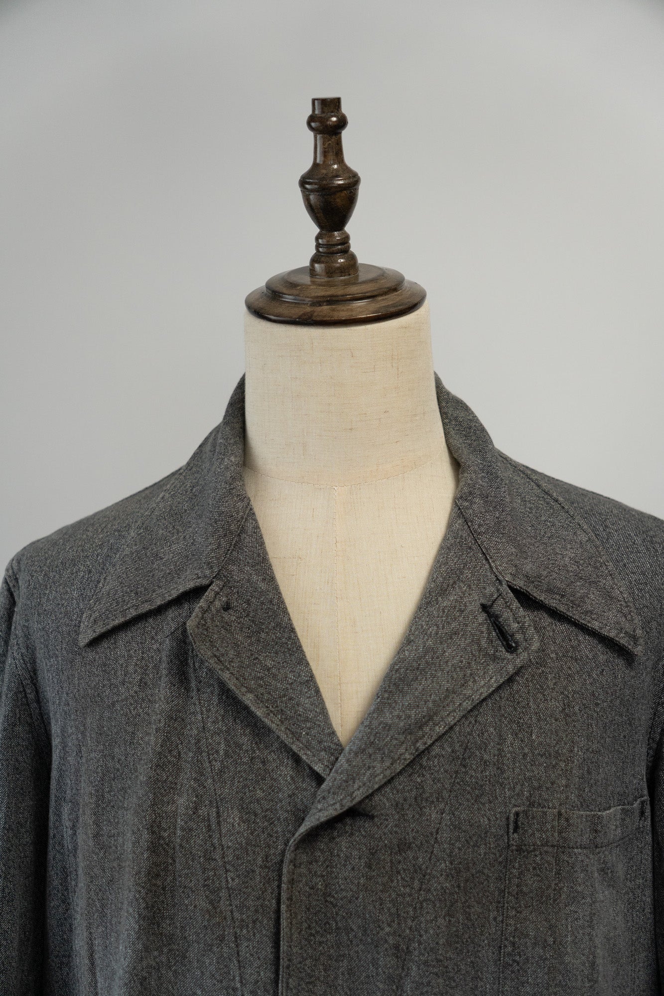 Manteau d'atelier en chambray noir vintage français des années 50