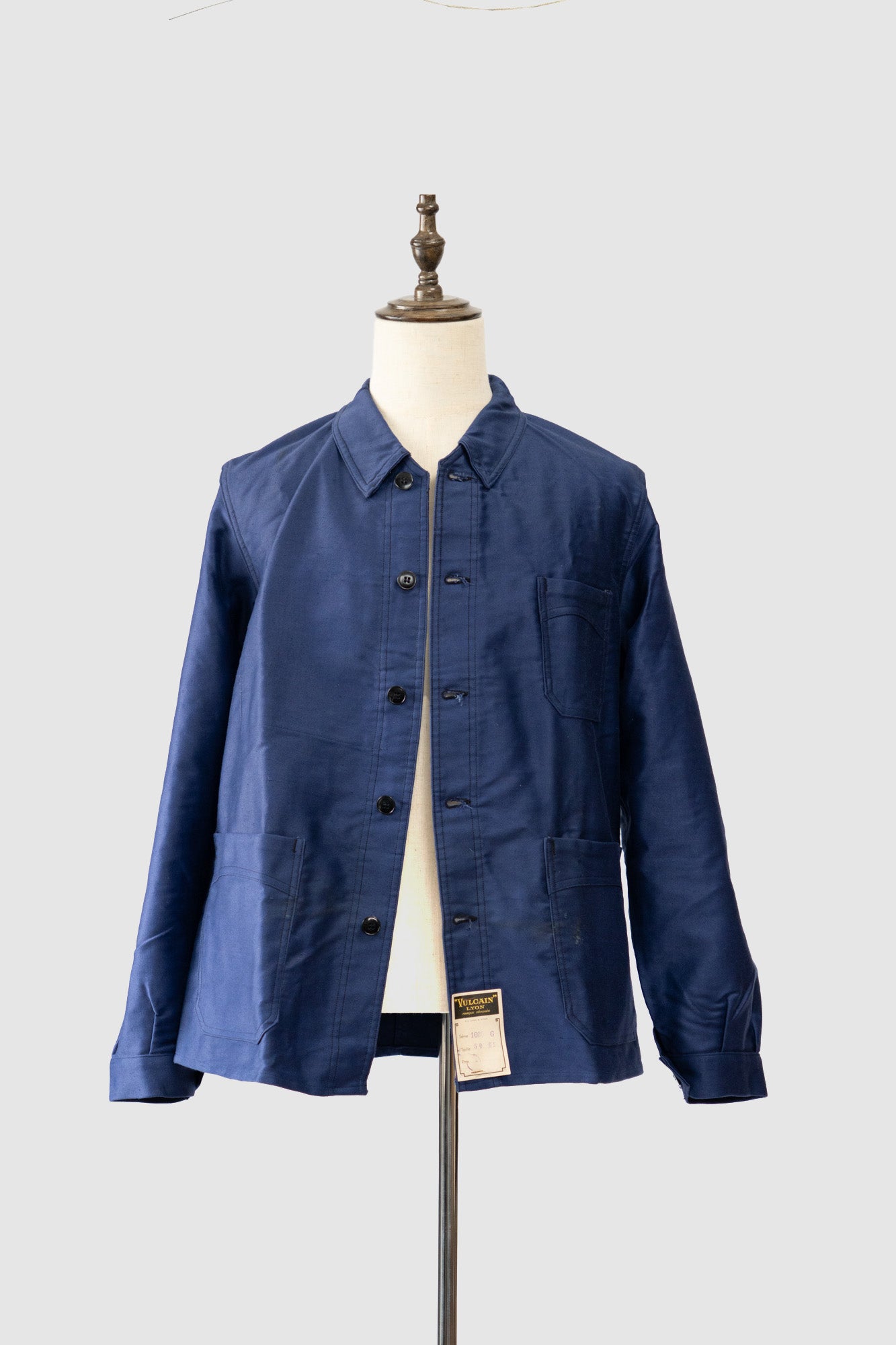 Veste en moleskine bleue Vulcain French Work des années 40 - DEADSTOCK
