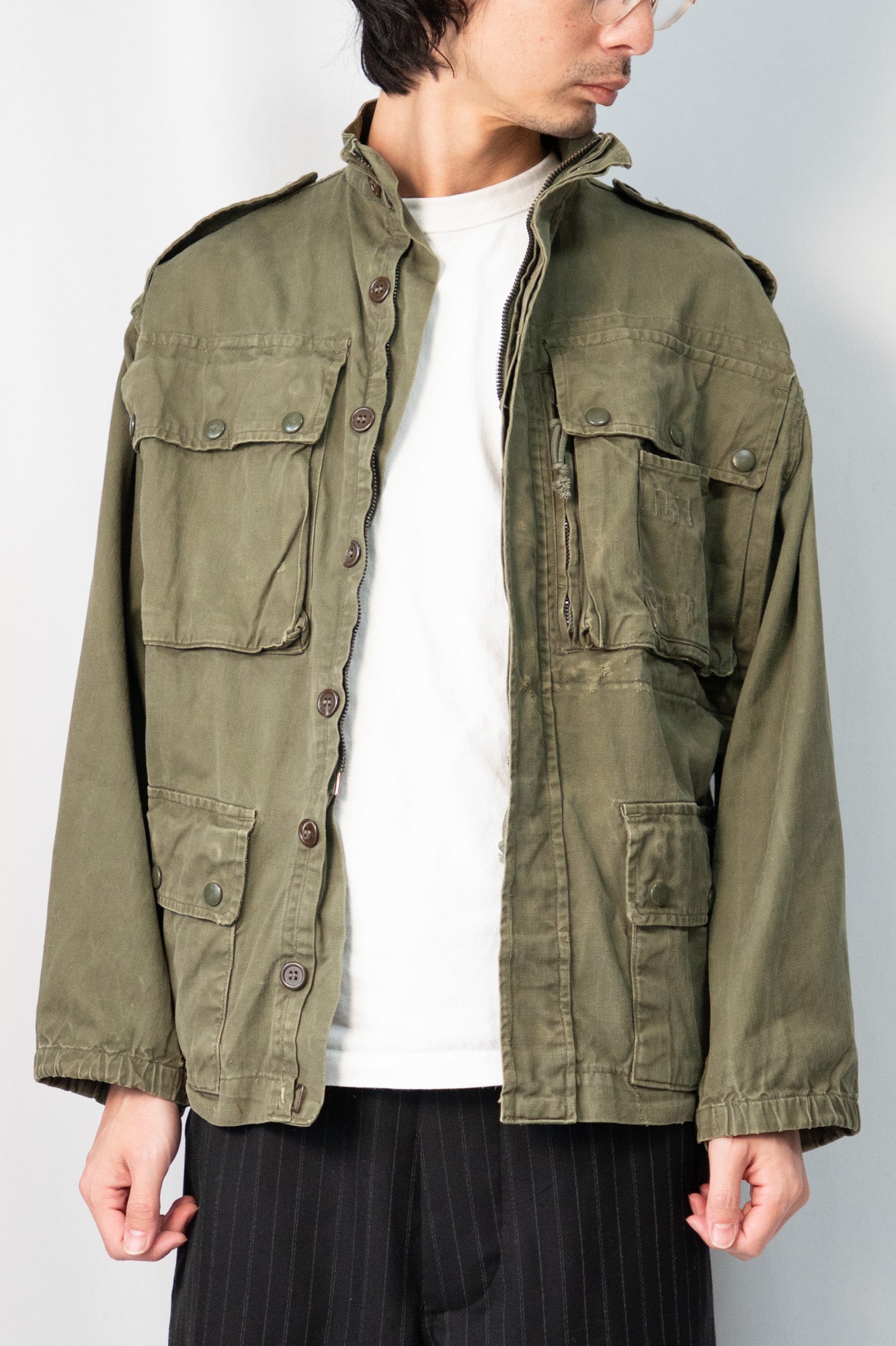 Veste de parachutiste TAP47/56 de l'armée française des années 60, HBT modifiée