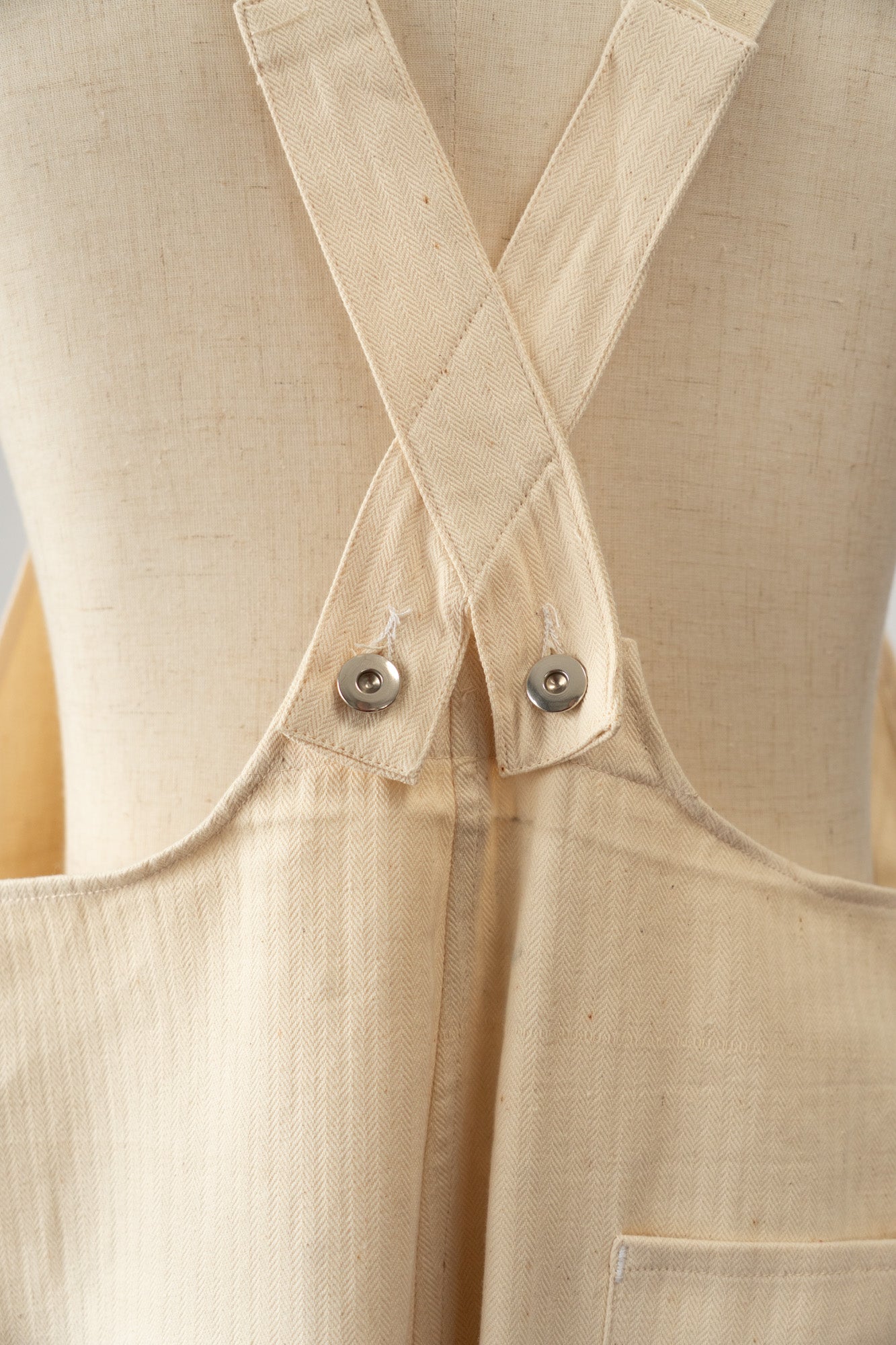 50er Jahre Französische Marine Nationale Baumwoll-HBT-Latzhose „DECATI” DEAD STOCK