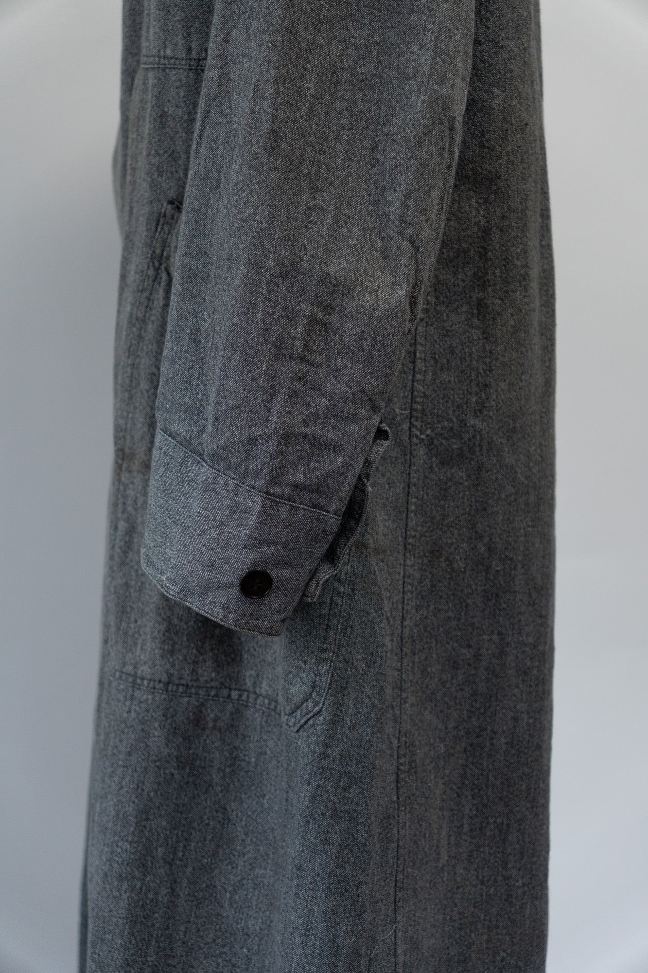 Manteau d'atelier en chambray noir vintage français des années 50