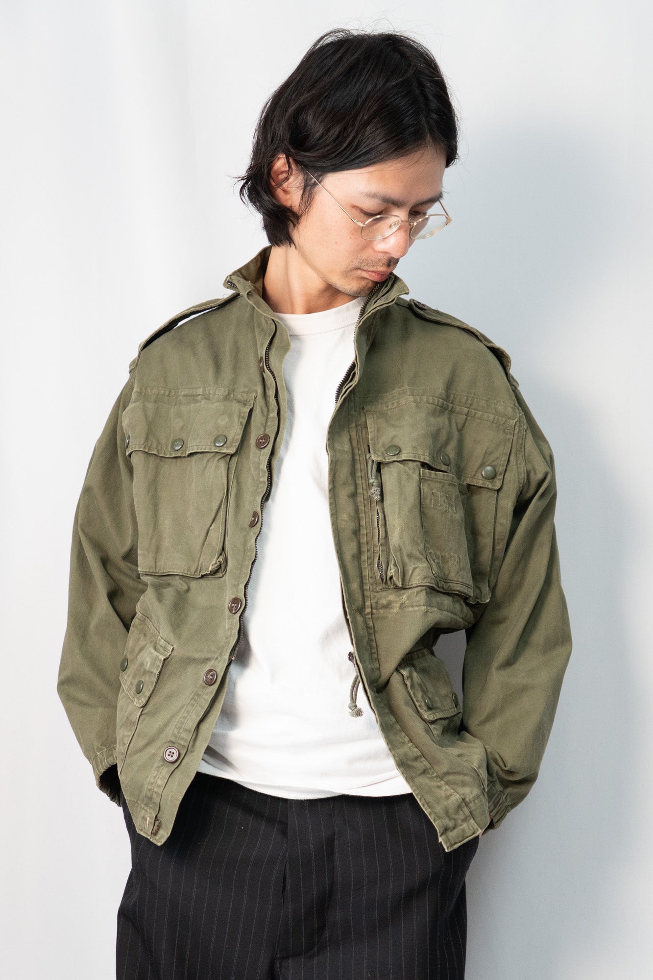 Veste de parachutiste TAP47/56 de l'armée française des années 60, HBT modifiée