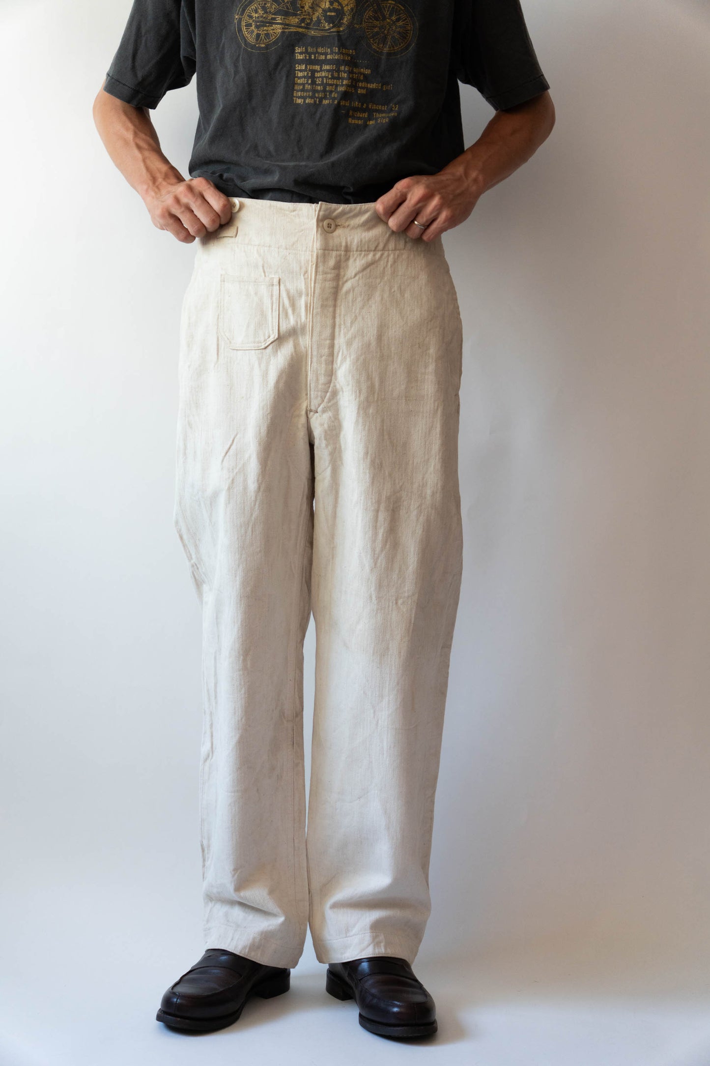40s GERMAN KRIEGSMARINE DRILLICH HBT LINEN TROUSER