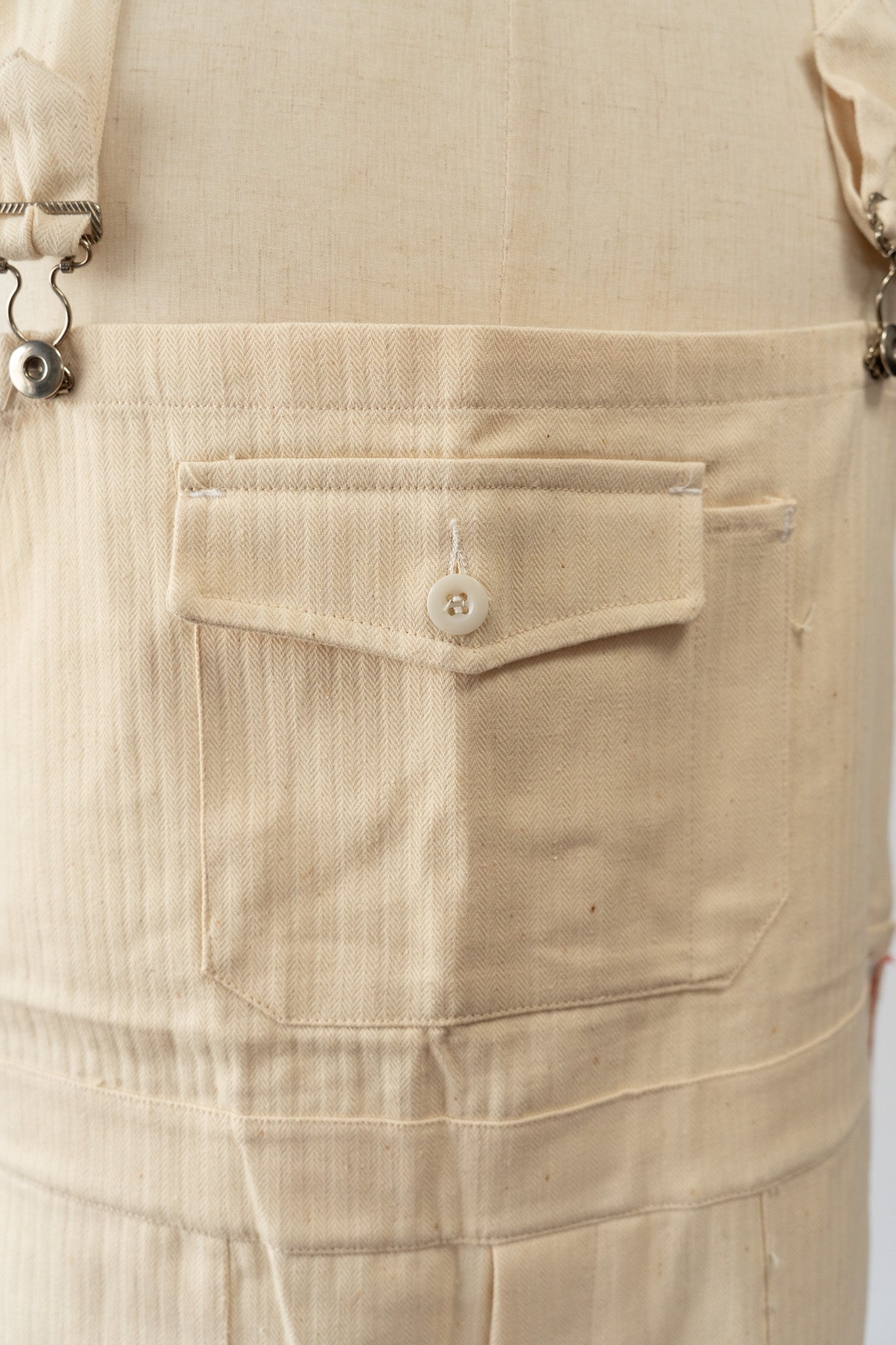 50er Jahre Französische Marine Nationale Baumwoll-HBT-Latzhose „DECATI” DEAD STOCK