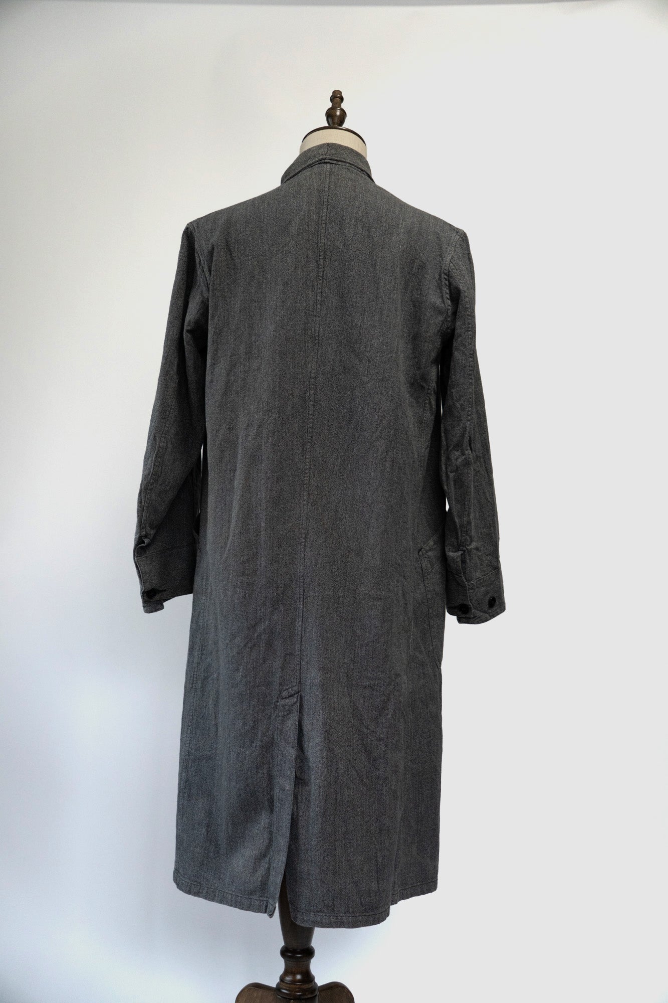 Manteau d'atelier en chambray noir vintage français des années 50