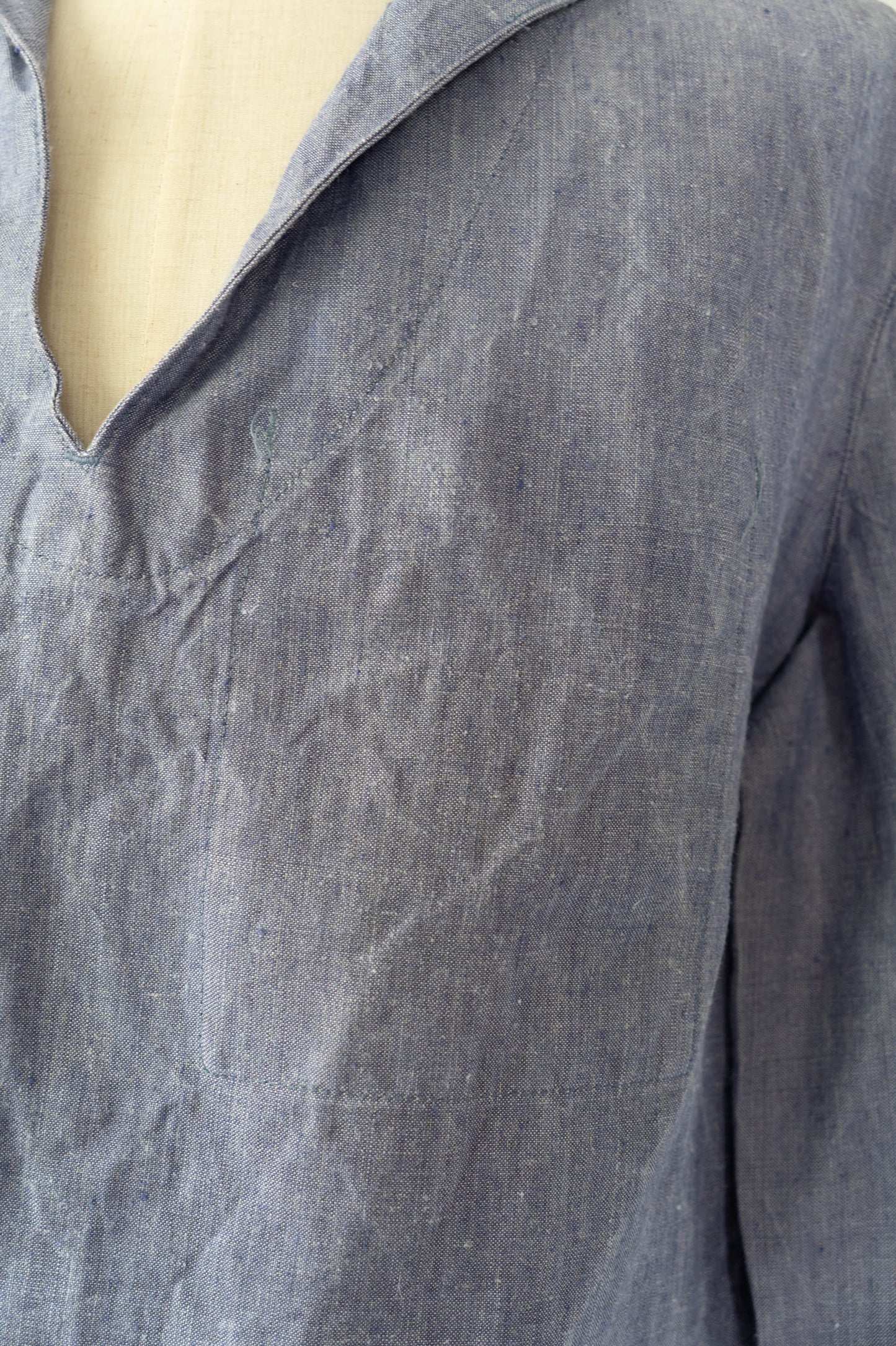 50s French Marine Ramie Linen Sailor Smock
