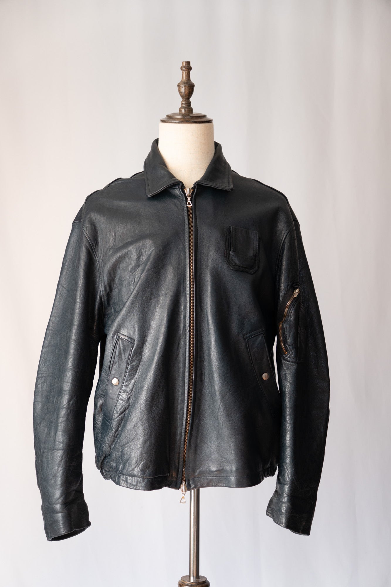 Veste de pilote en cuir vintage française des années 70 « K6 »