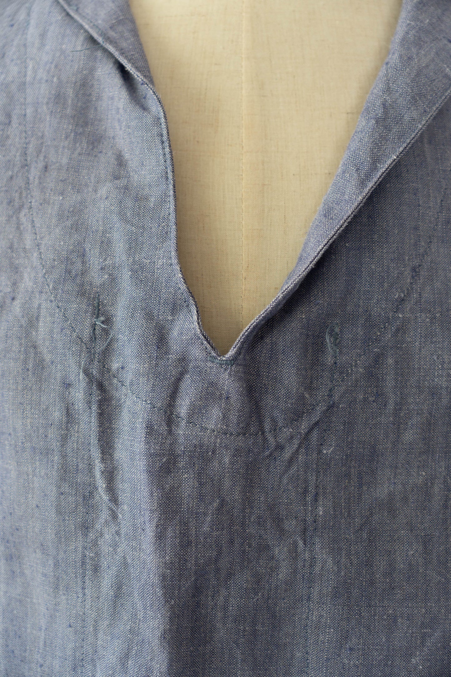 50s French Marine Ramie Linen Sailor Smock