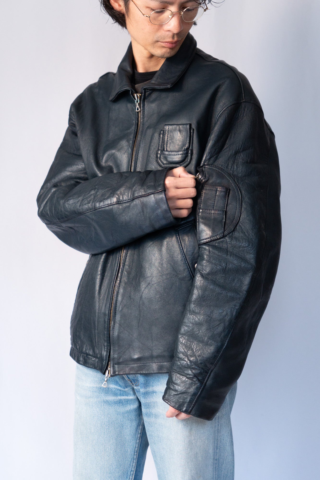 Veste de pilote en cuir vintage française des années 70 « K6 »