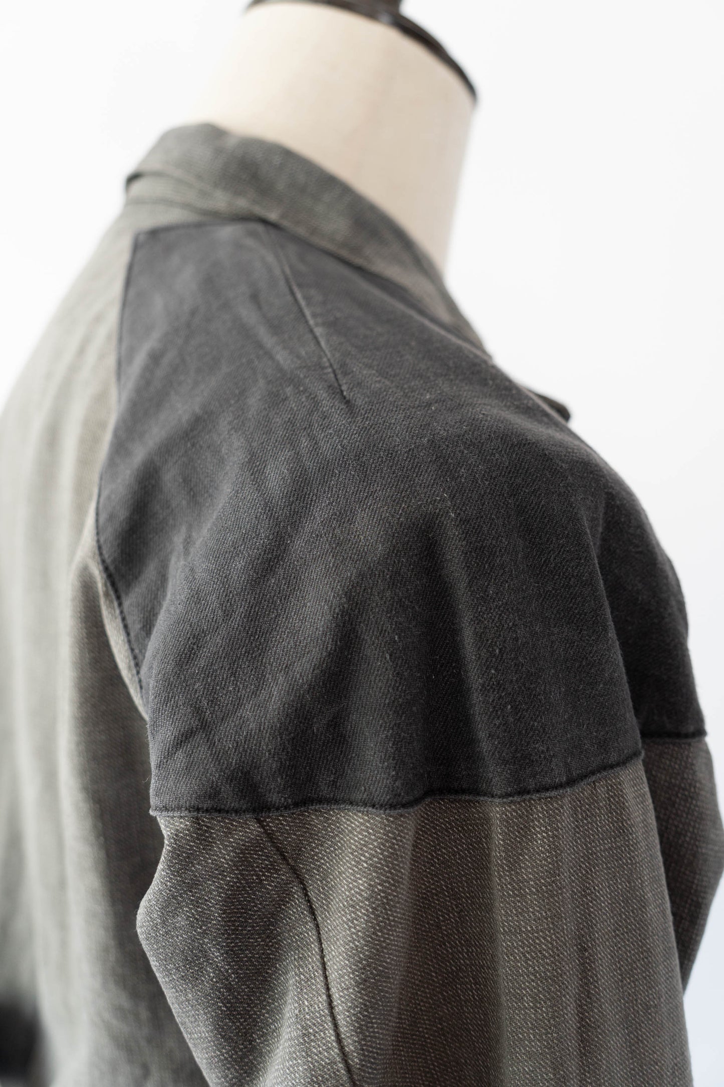 40s French Work Salt & Pepper Atelier Jacket "Boro"