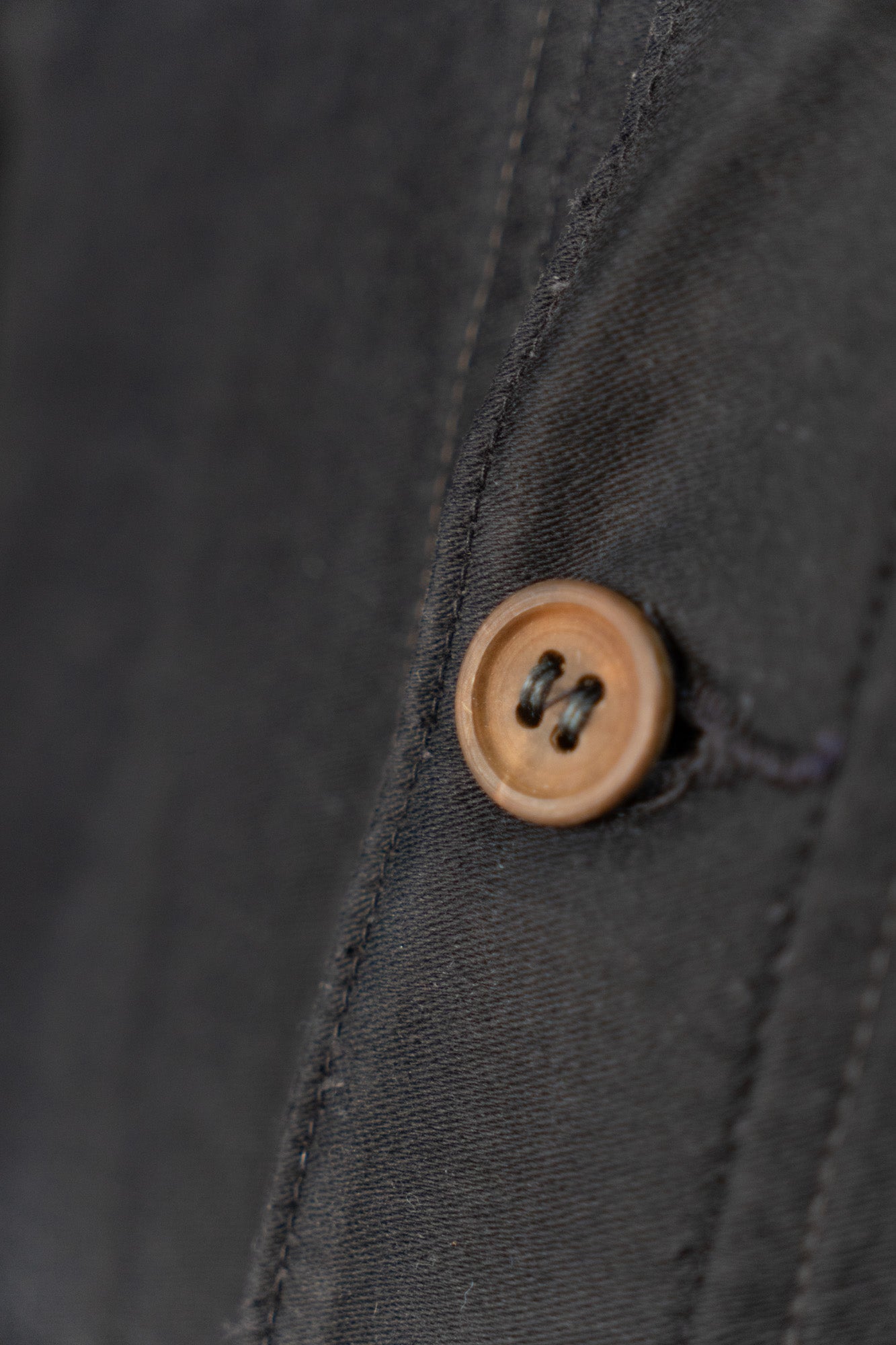 ~30er Jahre Französische Arbeitsjacke aus schwarzem leichtem Moleskin „4 Buttons”