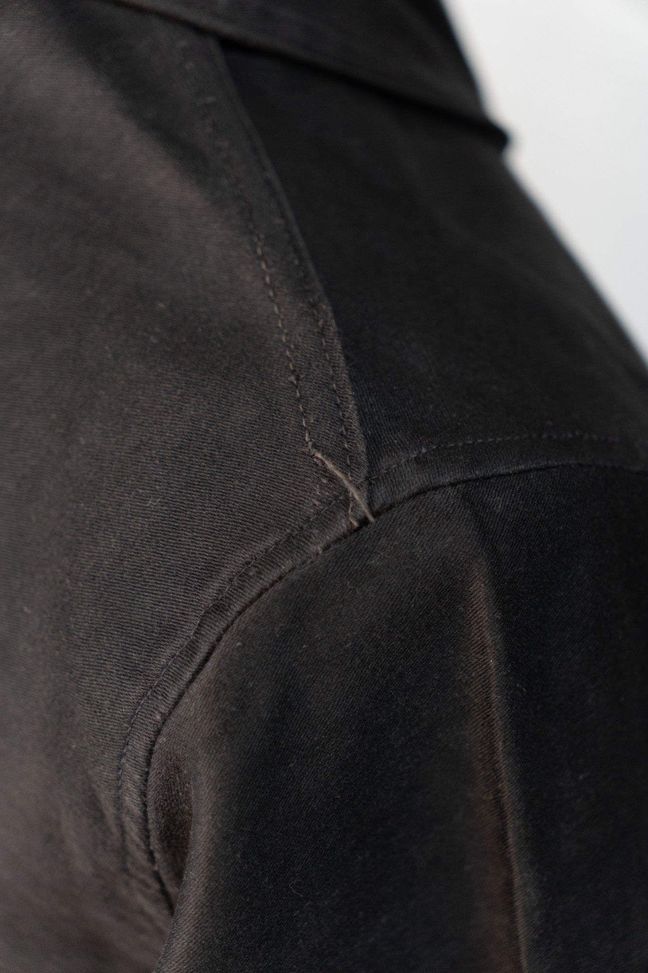 ~30er Jahre Französische Arbeitsjacke aus schwarzem leichtem Moleskin „4 Buttons”