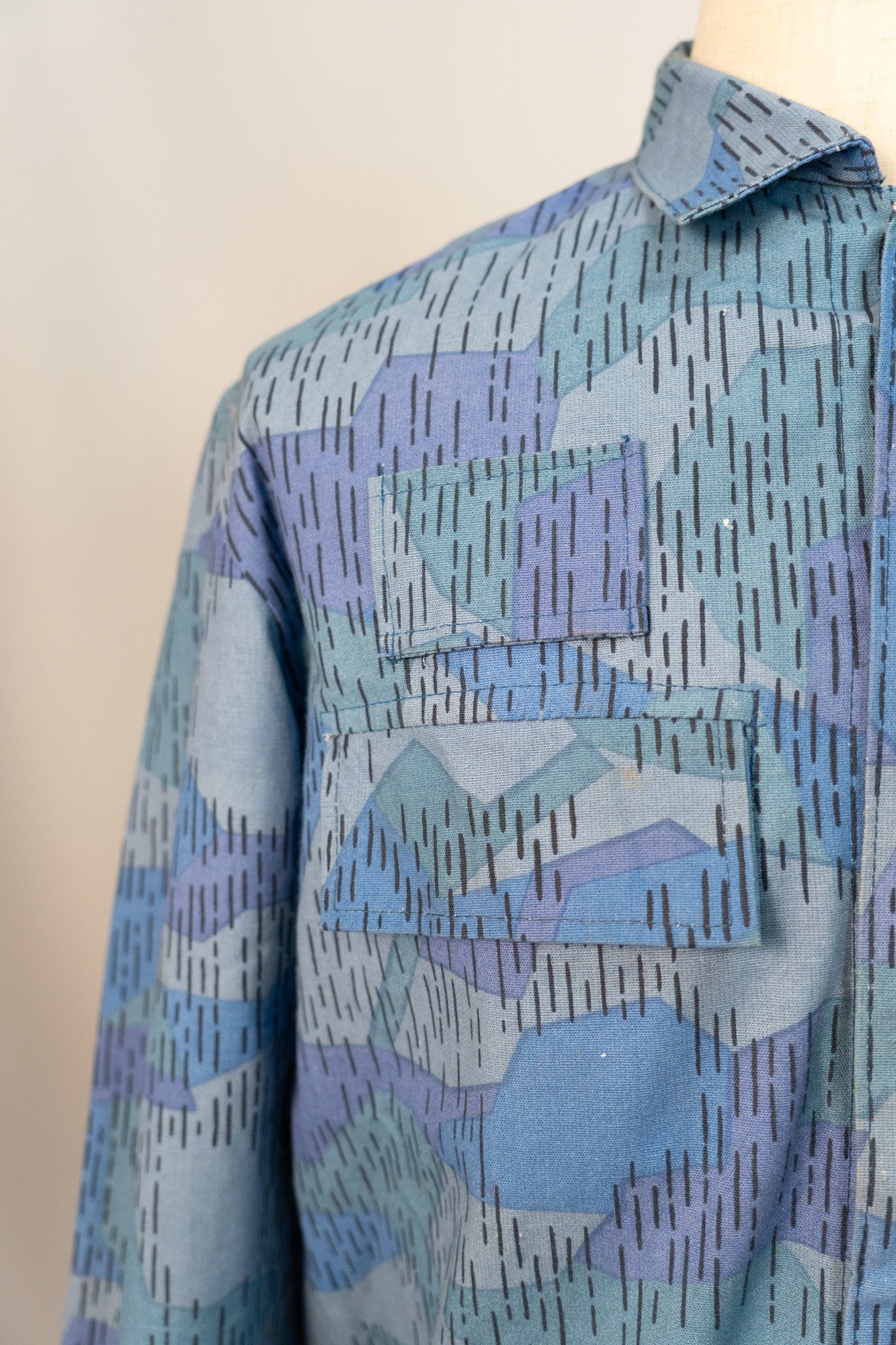 Veste de camouflage bleue Sprinter des pompiers tchécoslovaques des années 80, invendue