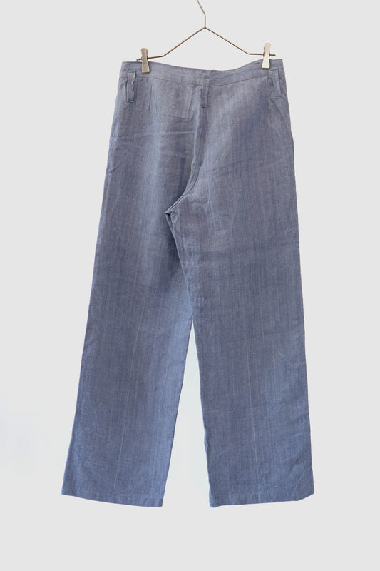 60er Jahre französische Marine-Ramie-Leinen-Matrosenhose