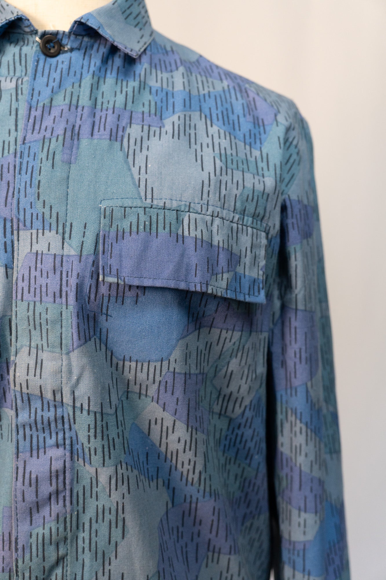 Veste de camouflage bleue Sprinter des pompiers tchécoslovaques des années 80, invendue
