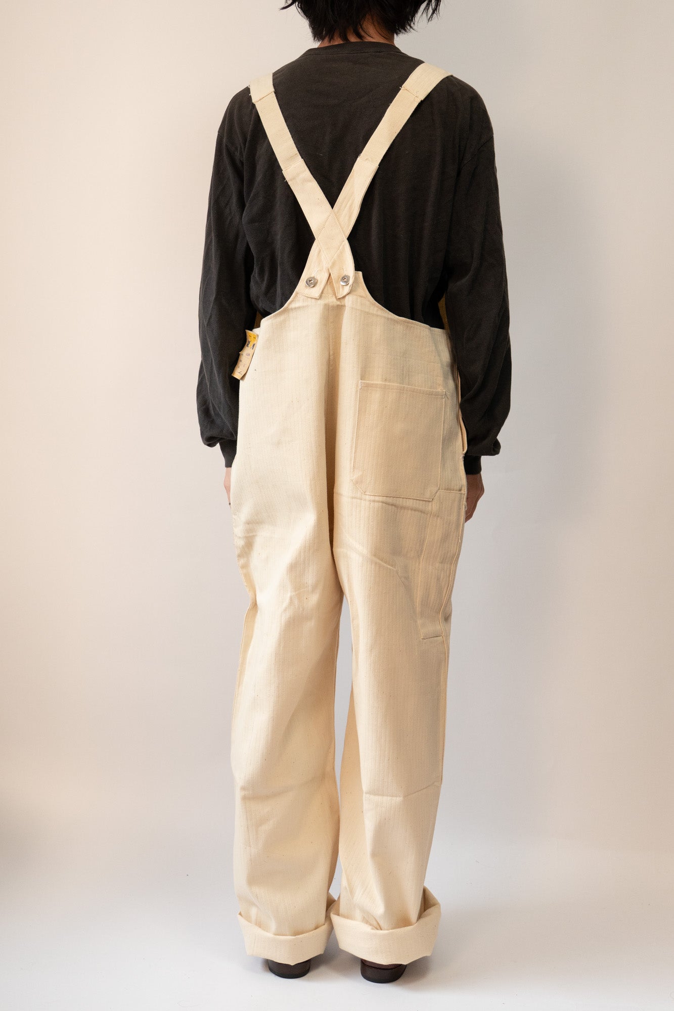 50er Jahre Französische Marine Nationale Baumwoll-HBT-Latzhose „DECATI” DEAD STOCK