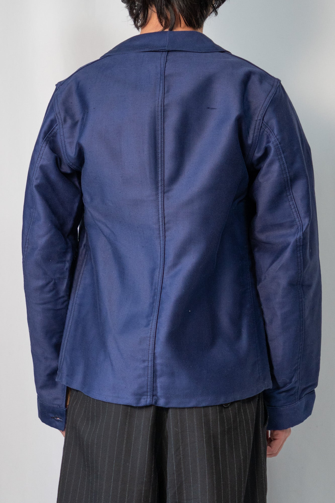 Veste en moleskine bleue française des années 40 « CREPIER » DEADSTOCK