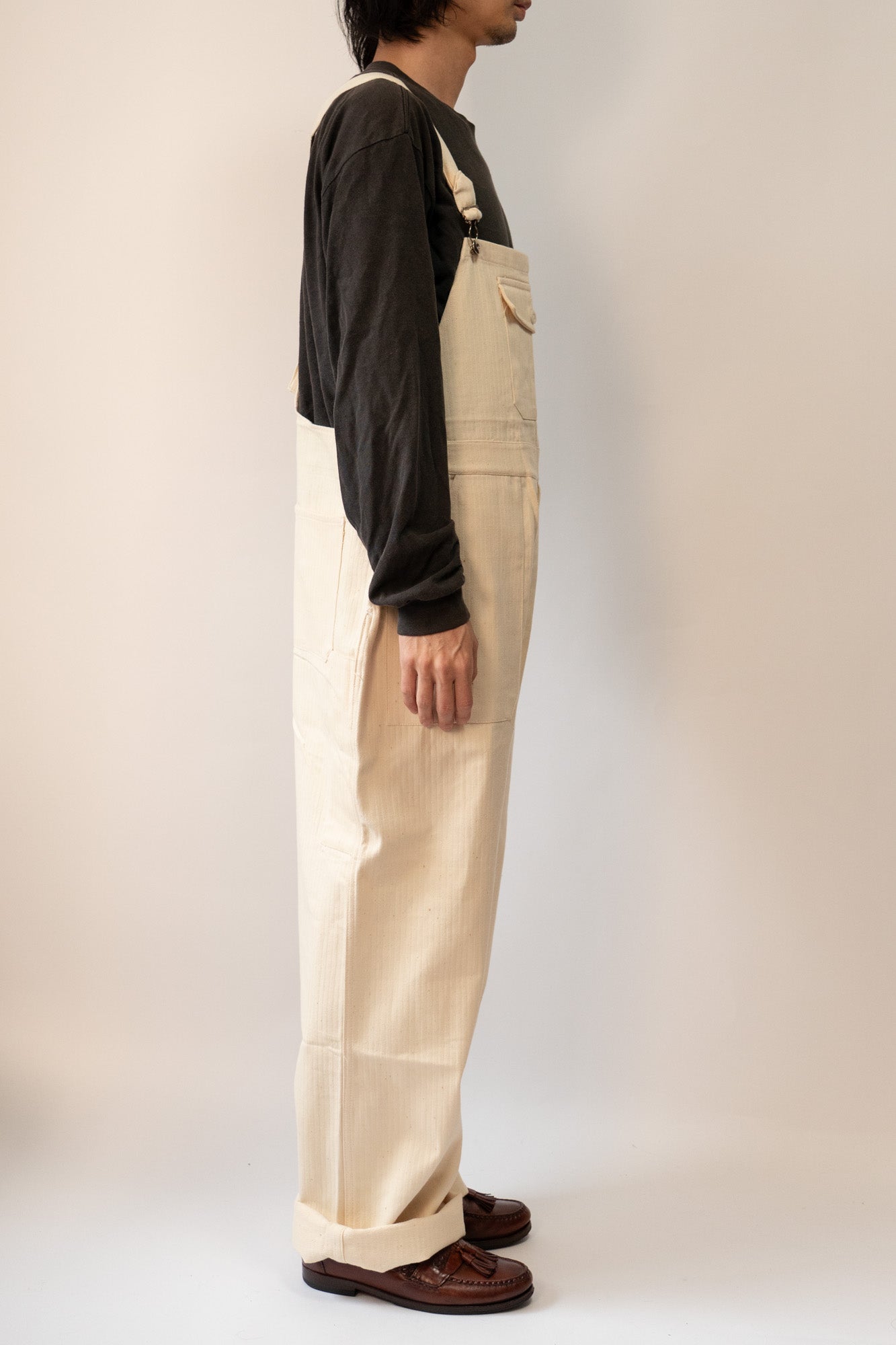 50er Jahre Französische Marine Nationale Baumwoll-HBT-Latzhose „DECATI” DEAD STOCK