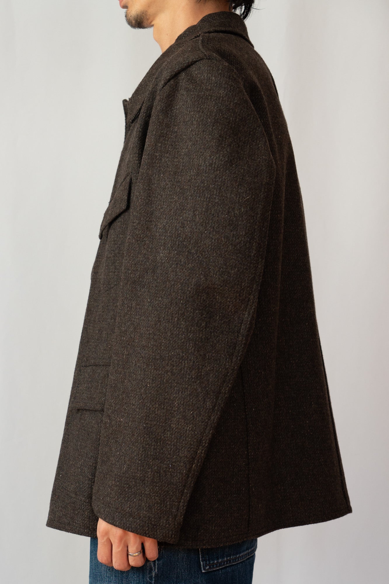 Veste de travail française Pascal en laine « marron » des années 50, DeadStock