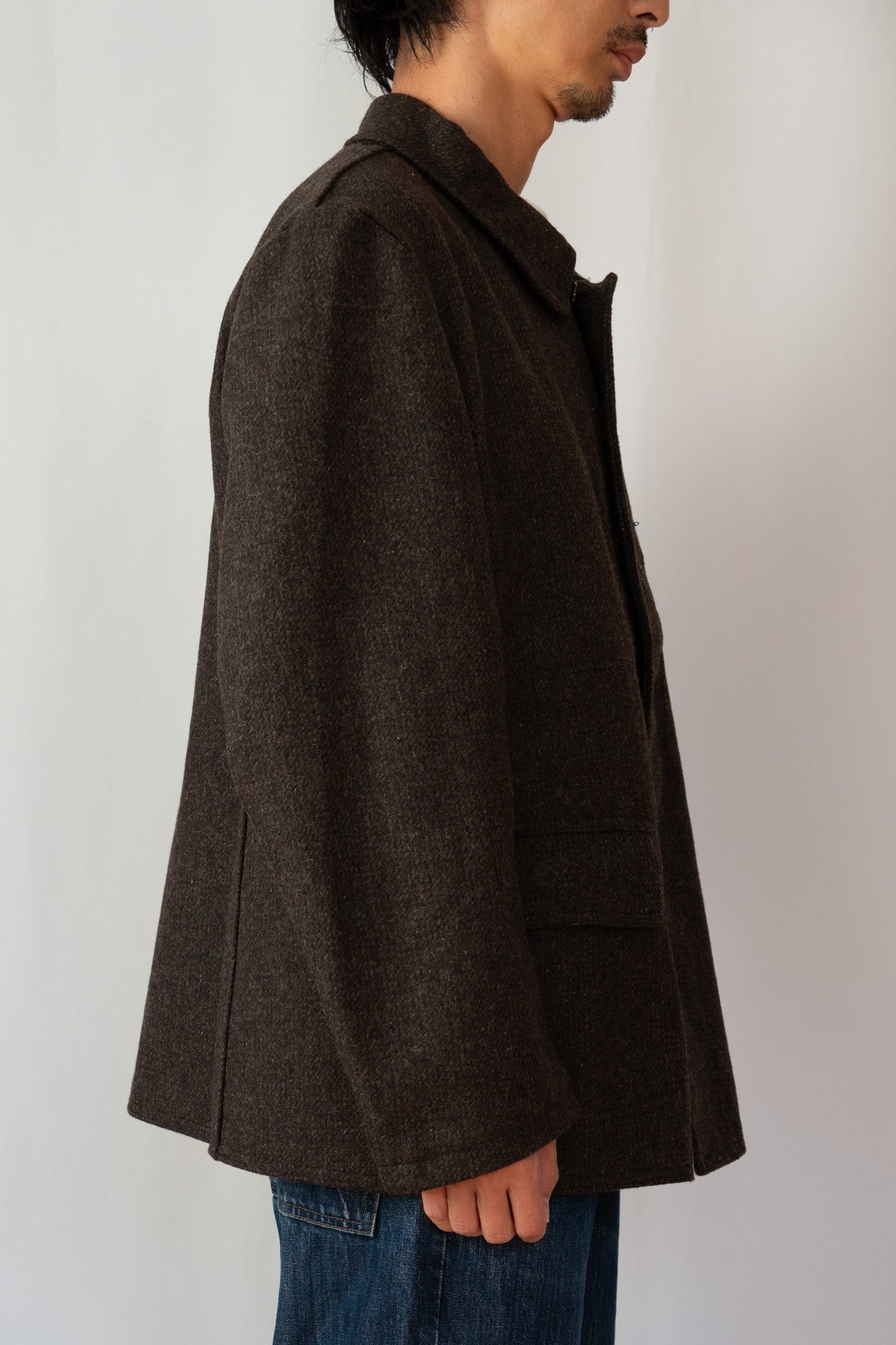 Veste de travail française Pascal en laine « marron » des années 50, DeadStock