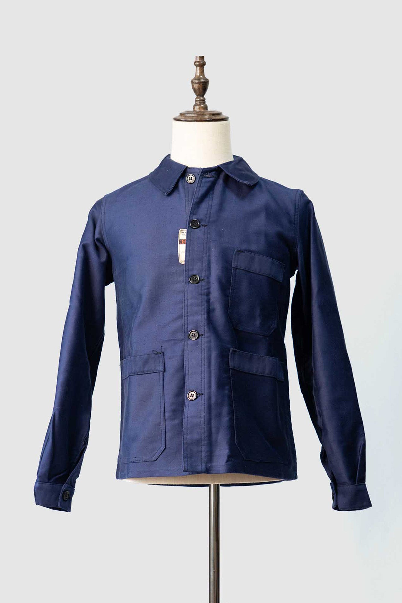 Veste en moleskine bleue française des années 40 « CREPIER » DEADSTOCK