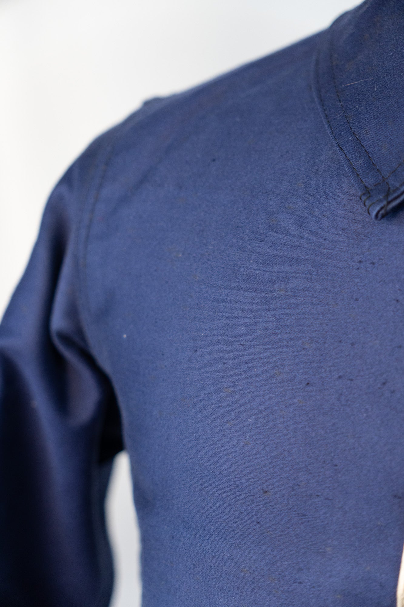 Veste en moleskine bleue française des années 40 « CREPIER » DEADSTOCK