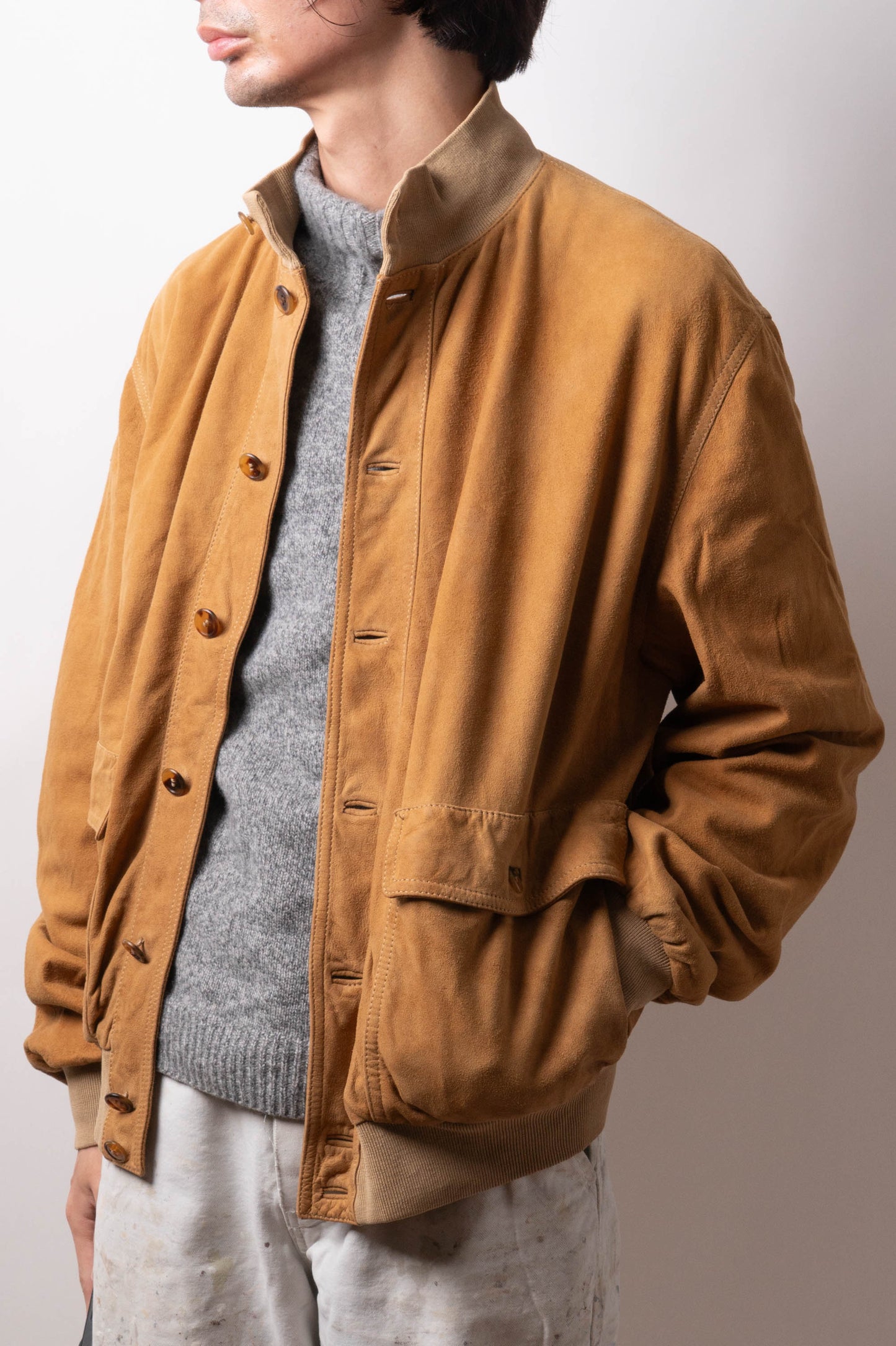 90s Italy Old Valstar Suede Jacket①