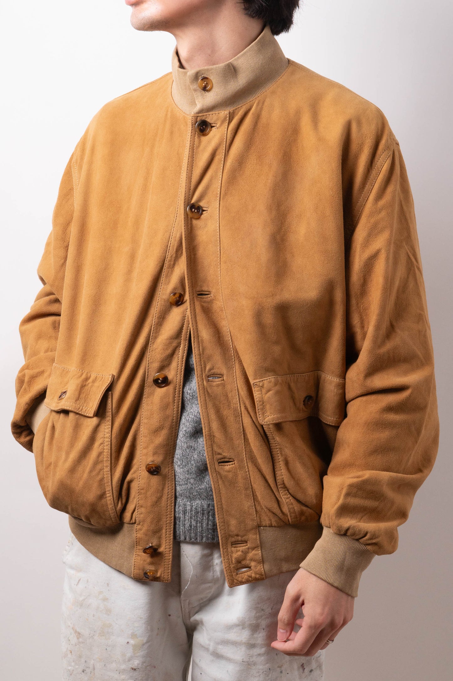 90s Italy Old Valstar Suede Jacket①